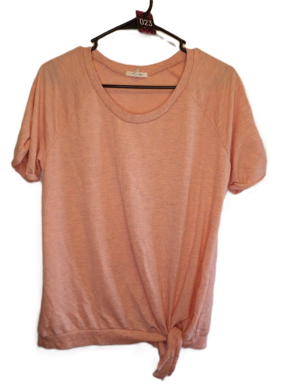 Maurices, peach tie bottom shirt (Women's Medium)
